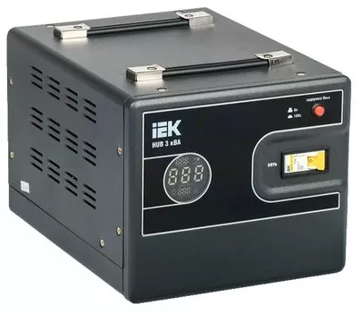 Стабилизатор напряжения IEK Hub 3кВА однофазный черный (IVS21-1-003-13)
