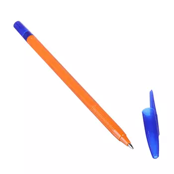 Ручка шариковая синяя, маслянные чернила, оранжевый корпус, "333 orange" СТАММ