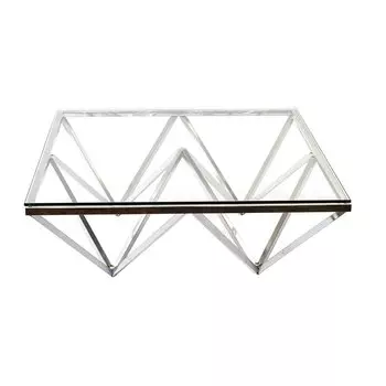 Журнальный столик kare (zmebel) серебристый 100x38x100 см.
