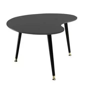 Журнальный столик почка (woodi) черный 90x43x60 см.