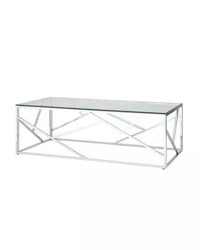Журнальный стол арт деко (stoolgroup) серебристый 120x40x60 см.