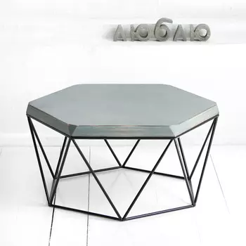 Журнальный стол гексагон в сером цвете (archpole) серый 76x37x66 см.