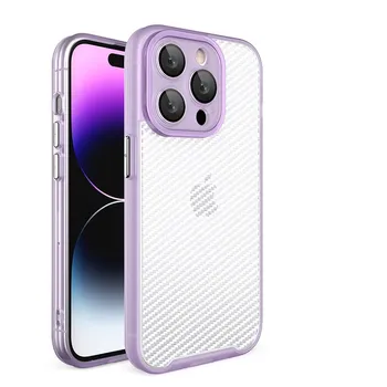 Матовый акриловый чехол для телефона с текстурой углеродного волокна для iPhone 12 13 14 Pro Max For iPhone 12 белый