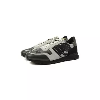 Комбинированные кроссовки Rockrunner Camouflage Valentino