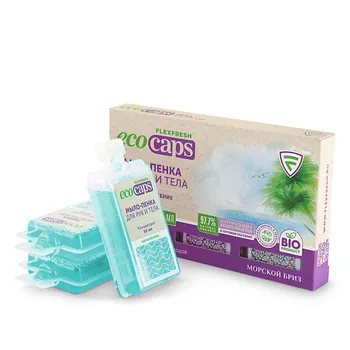 ECOCAPS Жидкое ЭКО мыло-пенка для рук и тела, морской бриз, в капсулах 150.0