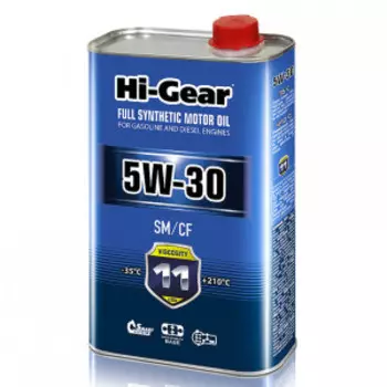 Синтетическое моторное масло 5W30 SM/CF, 1л. Hi-Gear HG0030