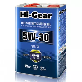 Синтетическое моторное масло 5W30 SM/CF, 4л. Hi-Gear HG0034