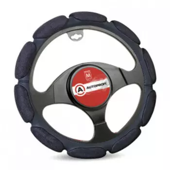 Спонжевая оплетка руля AUTOPROFI SP-9030 BK (L)