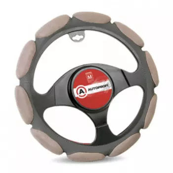 Спонжевая оплетка руля AUTOPROFI SP-9030 D.GY (M)