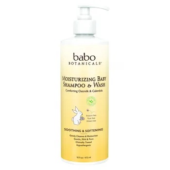 Babo Botanicals, увлажняющий детский шампунь и гель для душа, с овсяным молоком и календулой, 473 мл (16 жидких унций)