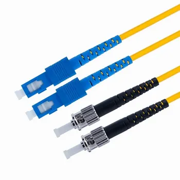 Патч-корд волоконно-оптический TELCORD ШОС-2x3.0-2SC/U-2ST/U-SM-5м-LSZH-YL duplex SC/UPC-ST/UPC, SM 9/125 (G652D), 3.0 мм, LSZH, 5м