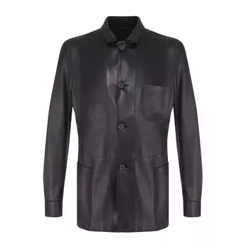 Кожаная куртка с отложным воротником Giorgio Armani