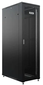Шкаф напольный NTSS R 42U 800х1000мм, 4 профиля 19", двери перфорированная и перфорированная двухстворчатая, черный RAL 9005 (NTSS-R42U80100PD/PDD-BL)