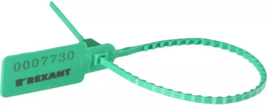 Пломба Rexant 07-6123 пластиковая номерная 255мм зеленая