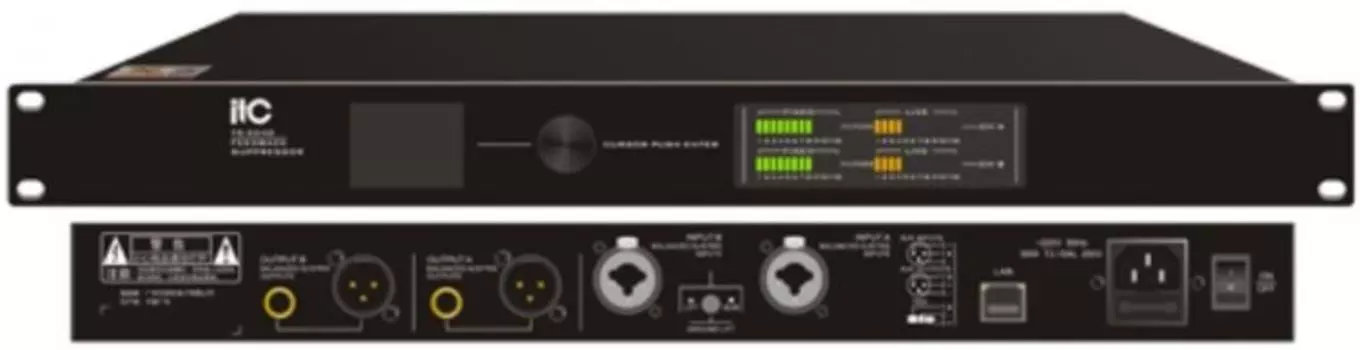 Подавитель ITC TS-224D обратной связи 2 вх. (XLR/ 1/4” TRS)/2 вых. (XLR/ 1/4” TRS + TRS), 40-bit DPS. 31 полосный графический/8 полосный параметрическ