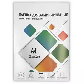 Картридж LPA4-100 Пленка для ламинирования A4, 216х303 (100 мкм) глянцевая 100шт, ГЕЛЕОС [LPA4-100]