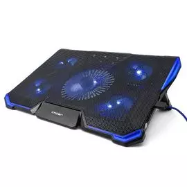 Подставка для ноутбука Crown CMLS-k331 CM000002065 до 19", кулеры D140mm*1+ D80mm*4, синяя led подсветка, регулятор скорости, 7 уровней наклона