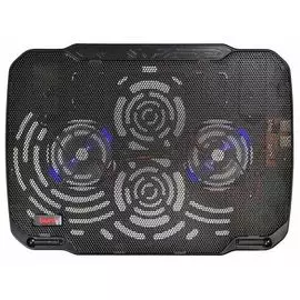 Подставка для ноутбука с охлаждением Buro BU-LCP156-B208 15.6", 2xUSB, 2x 80мм, металлическая сетка/пластик, черный