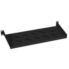 Полка для оборудования консольная Cabeus SH-J017-1U-200-BK 19" перфорированная 1U глубина 200мм, цвет черный (RAL 9004)