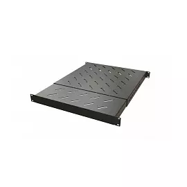Полка Hyperline TSD3M-1U-405/700-RAL9005 c 19'' креплением, раздвижная, 1U, с регулируемой глубиной установки от 405 мм до 700 мм, нагрузка до 180 кг,