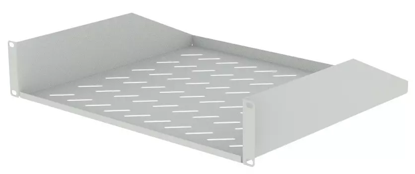Полка консольная Filum FL-RSHС-2U-400-GY 19", 2U, перфорированная, глубина 400 мм, серая