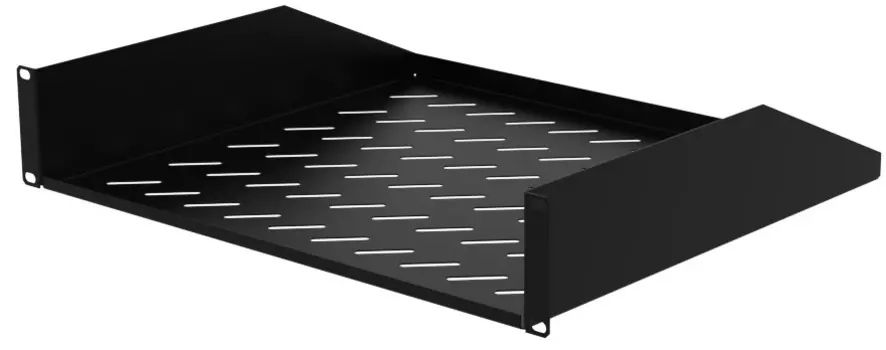 Полка консольная Filum FL-RSHС-2U-400-BK 19", 2U, перфорированная, глубина 400 мм, черная