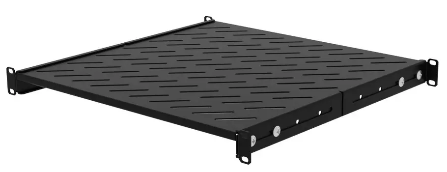 Полка стационарная Filum FL-RSHU-1U-450-BK 19" универсальная, 1U, глубина 450 мм, черная