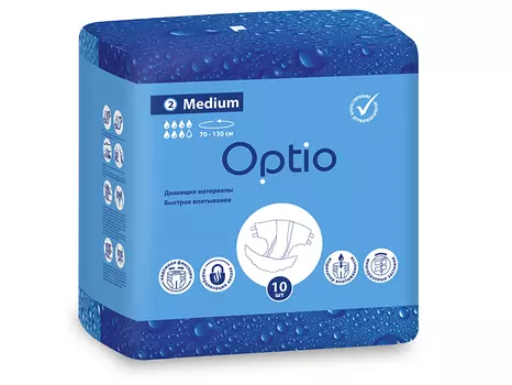 Подгузники д/взрослых Оптио M, 10 шт