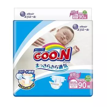 Подгузники Goon NB (до 5 кг), 90 шт