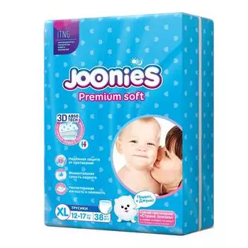 Подгузники-трусики Joonies XL (12-17кг), 38 шт