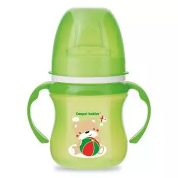 Поильник Canpol EasyStart Colourful animals, силиконовый носик, 120 мл, 6+ мес., 35/207, зеленый