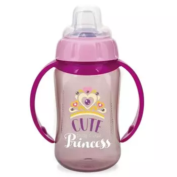 Поильник Canpol Future Daydreams с силиконовым носиком и ручками, 6+ мес., 320 мл, 56/514, cute princess