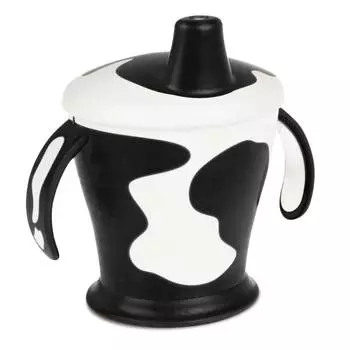 Поильник-непроливайка с ручками Canpol Little cow, 31/404, 9+ мес., 250 мл, цвет черный