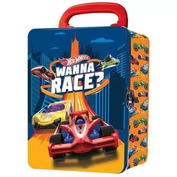 Hot Wheels портативный кейс для хранения 18 машинок "Wanna RACE?", оранжевый