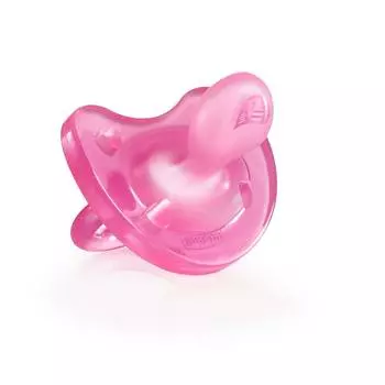 Пустышка Chicco Physio Soft, 1 шт., 12+, силикон, розовая