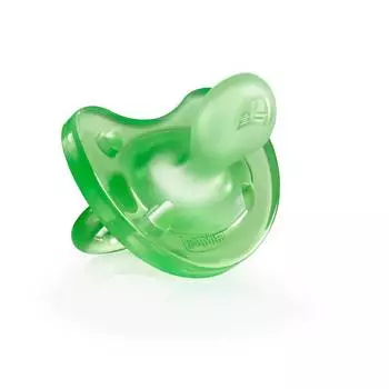 Пустышка Chicco Physio Soft 1 шт., 6-12 мес., силикон, зеленая 310410144