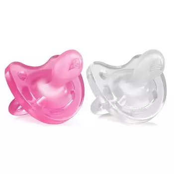 Пустышка Chicco Physio Soft силиконовая, для девочек, с 0-6 мес. 2 шт