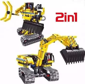 QiHui Technics "Конструктор 2 в 1 (экскаватор и робот) 342 детали - QH6801"