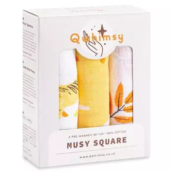 Qwhimsy Набор муслиновых салфеток "Красная книга", 3 штуки