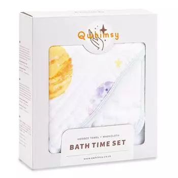 Qwhimsy Полотенце с капюшоном + полотенце для лица "Космос"