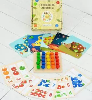Raduga Kids Деревянная Мозаика "Основной набор - 10 карточек"
