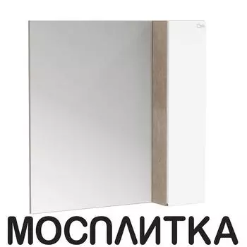 Зеркальный шкаф Onika Алеста 80 см 208095 правый, белый / камень светлый