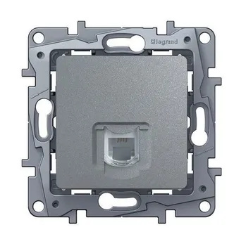 Телефонная розетка Legrand 672440 Etika - RJ11, алюминий