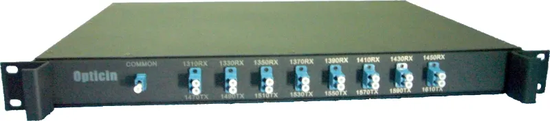 Мультиплексор Opticin CWDM-BiDi-08-16wave-2 CWDM, одно волокно, 8 каналов, 16 длин волн с 1310 по 1610нм, Type 2, LC