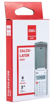 Калькулятор карманный DELI E39217/BLUE, 8-разрядный, однострочный экран, синий (1189192)
