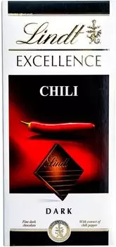 Шоколад Lindt Excellence Темный с экстрактом перца чили 48% 100г