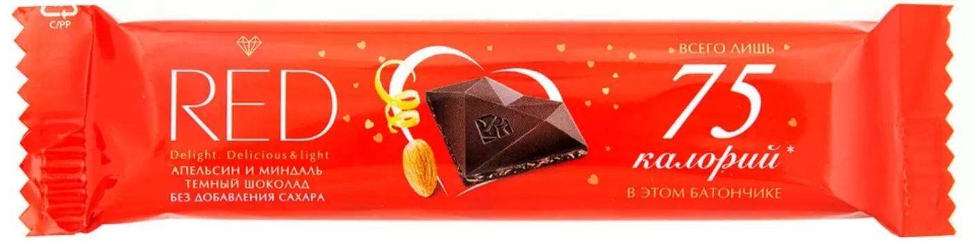 Шоколад Red Delight Темный с апельсином и миндалем 26г