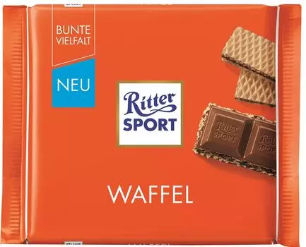 Шоколад Ritter Sport Молочный с начинкой какао и вафли 100г