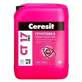 грунт акриловый CERESIT CT17 Pro универсальный 10л, арт.2636644