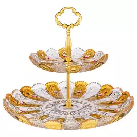 горка LEFARD Gold glass 2-х ярусная 17/30см 28,5см стекло
